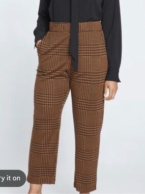 NWT Universal Standard Pull On Ponte Pants - Brown Plaid Houndstooth Size 18/20
